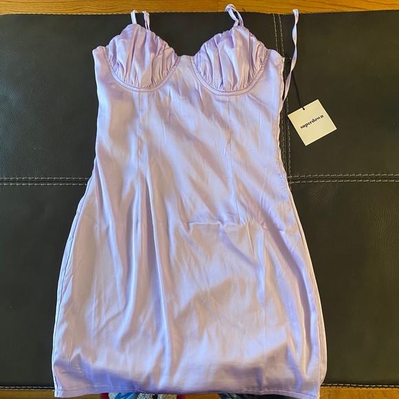 NEW Superdown Lavender Mini Dress Shelbi Tie Back from Revolve - Picture 6 of 6